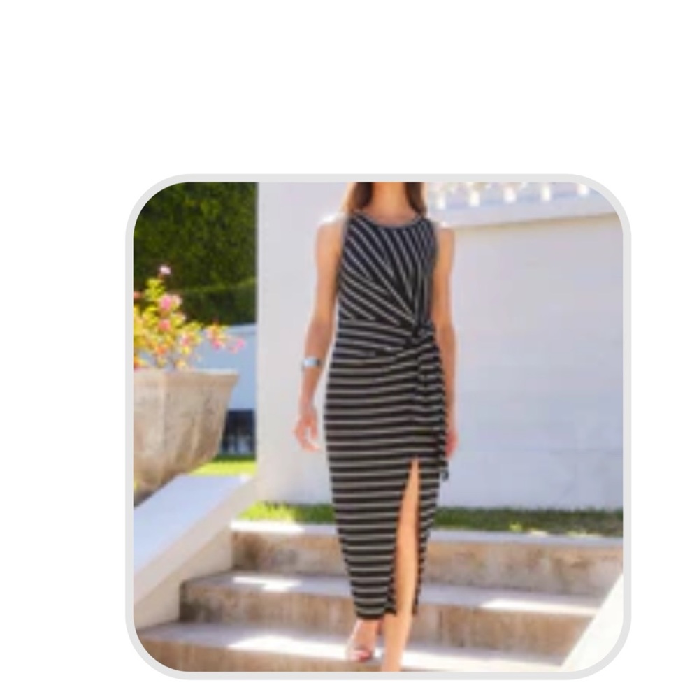 New w tags Maddie side knot stripe midi dress